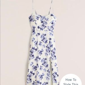 Abercrombie Faux Silk High Slit Maxi Dress